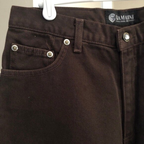 La Masini sz 31 / 30 Denim Jeans 100% Cotton Brown - Picture 3 of 12